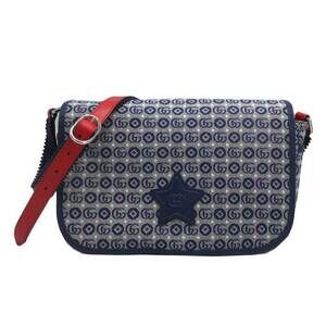 Gucci Shoulder Leather Marmont Bag Star Line Interlocking GG Blue Multi Navy